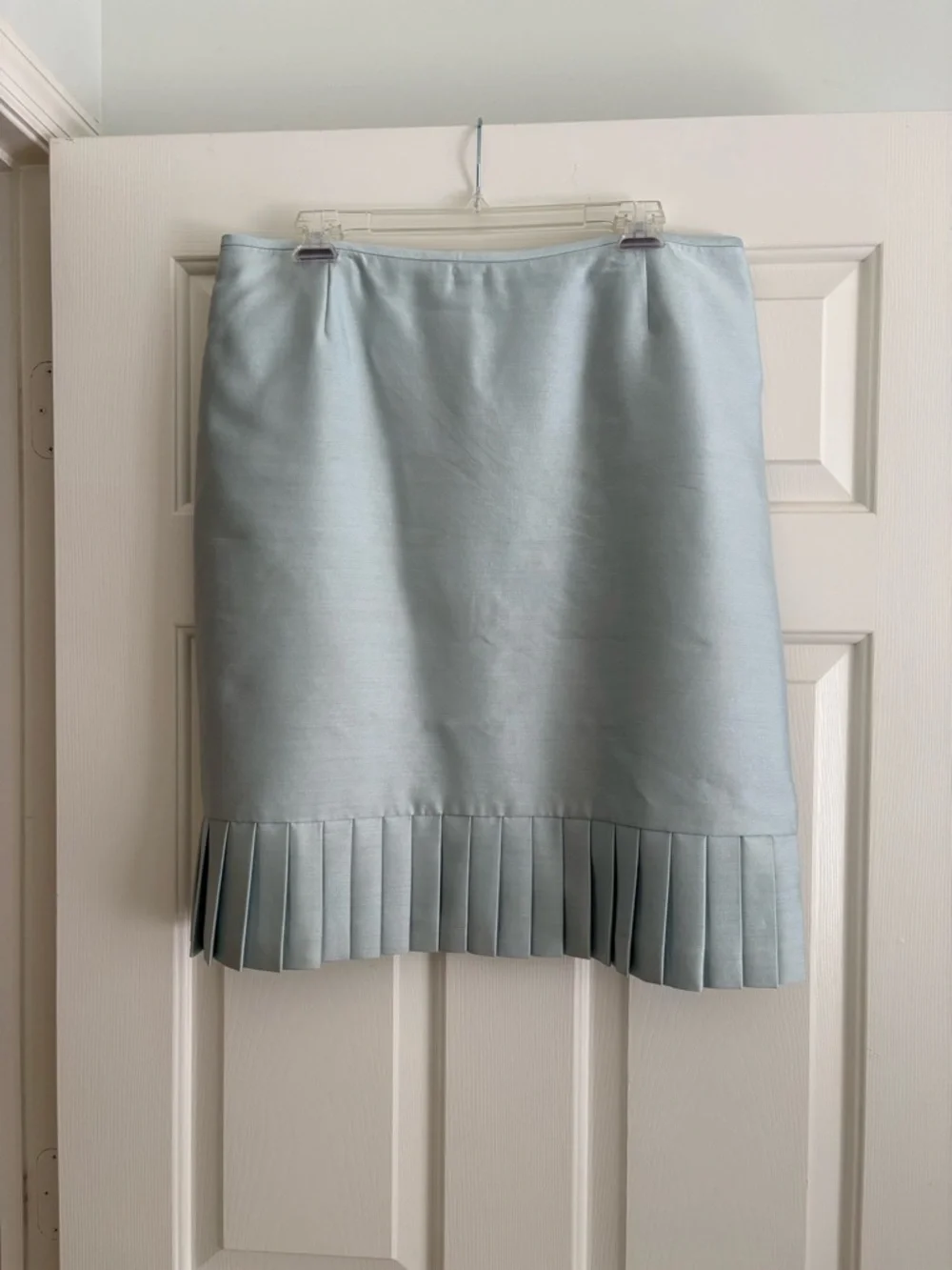 Tahari Light Blue Pleated Blazer & Skirt Two-Piece Suit - Picture 7 of 9